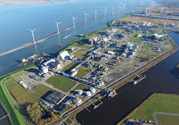 Aerial view od a chemical park